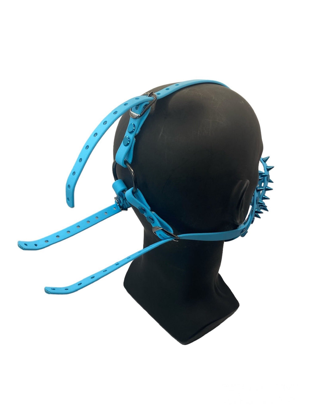 Blue Spiked Classic Hardware Petplay Face Muzzle