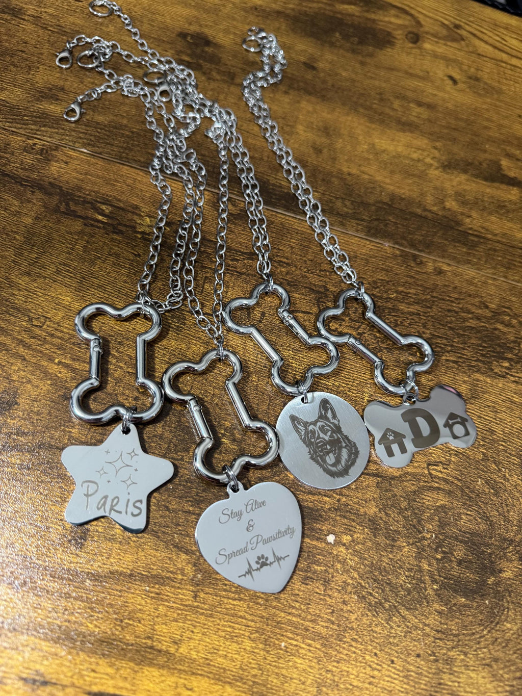 XL Custom Stainless Steel Laser Engraved Tag Necklace
