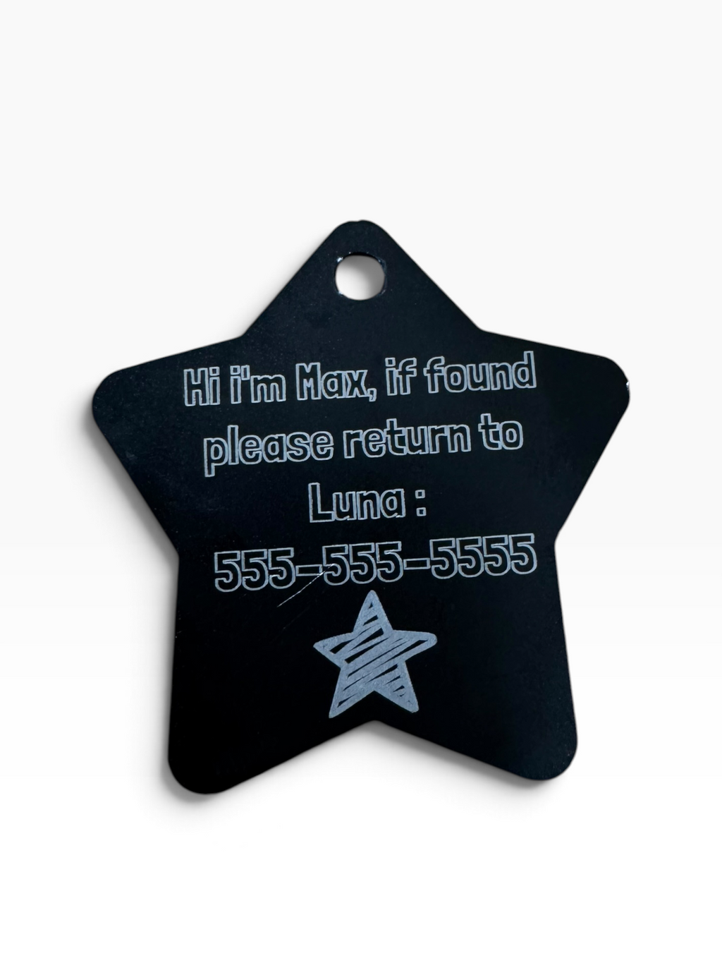 Custom Laser XL Engraved Dog Bone Tag Necklace