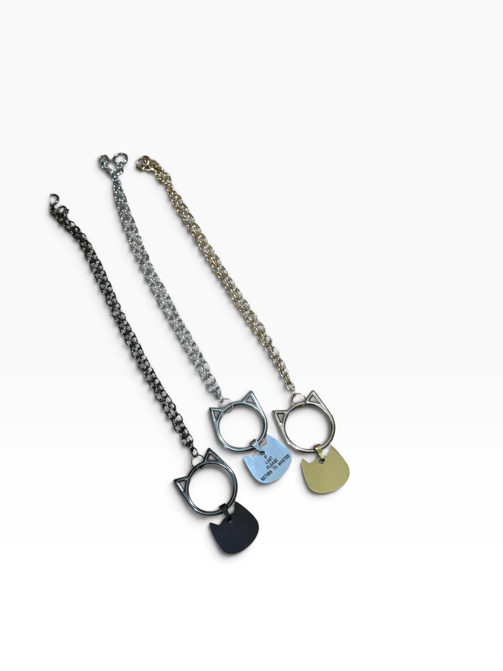 Kemonomimi Cat Necklace With Custom Laser Engraved Stainless Steel Tag