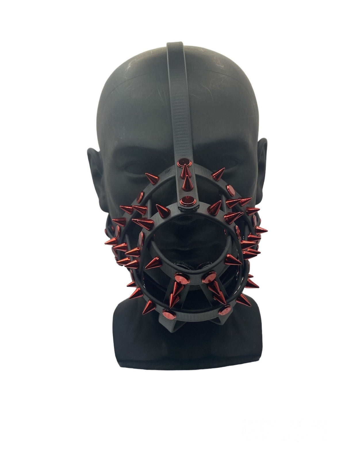 Red Spiked Classic Hardware Face Muzzle