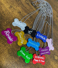 Custom Laser Engraved Dog Bone Tag Necklace
