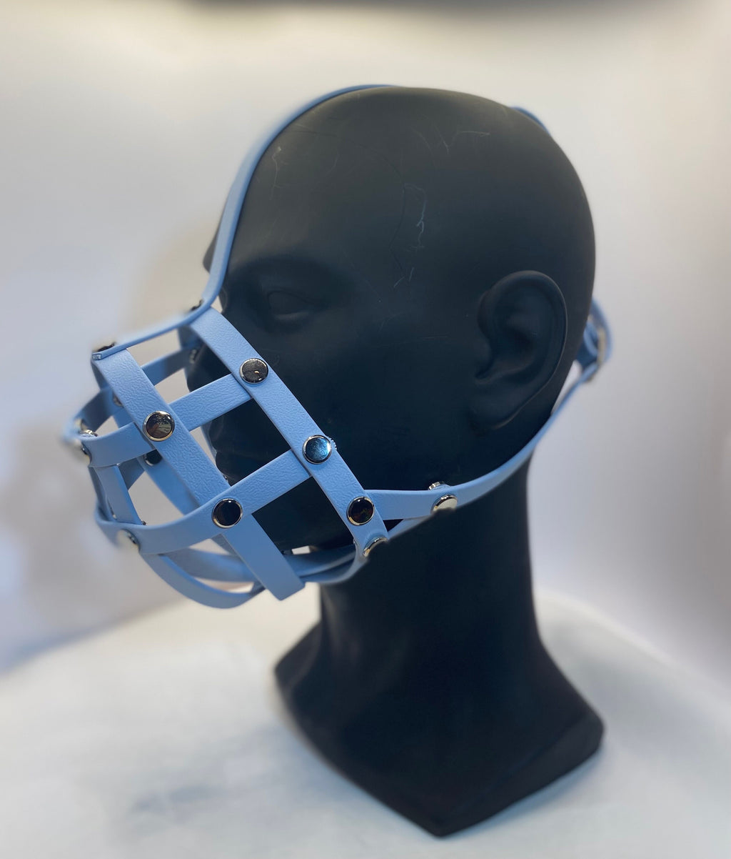 Pastel Blue Premium Hardware Face Muzzle