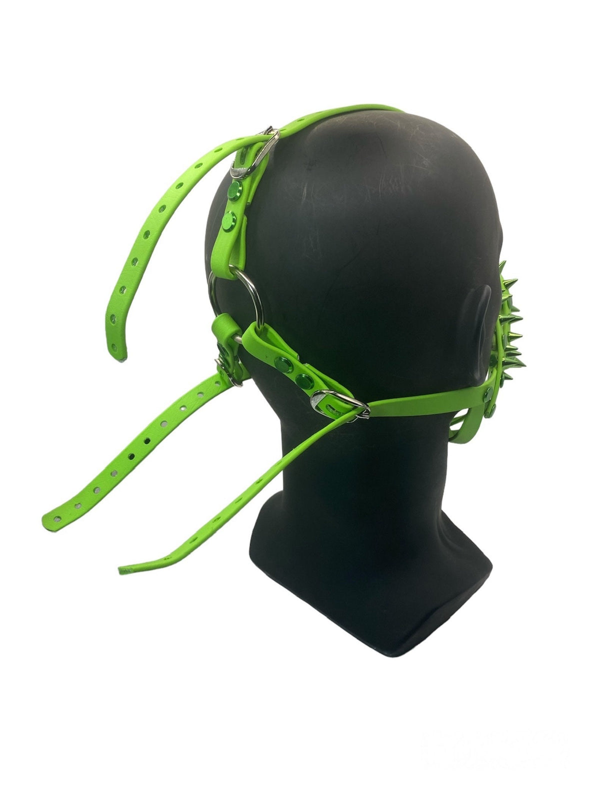 Green Spiked Classic Hardware Face Muzzle