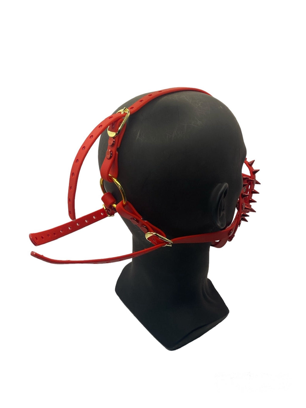 Red Spiked Classic Hardware Face Muzzle
