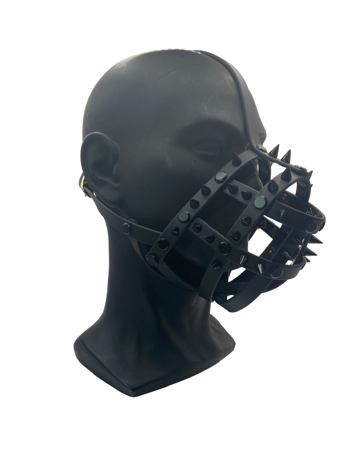 Matte Black Spiked Classic Hardware Face Muzzle