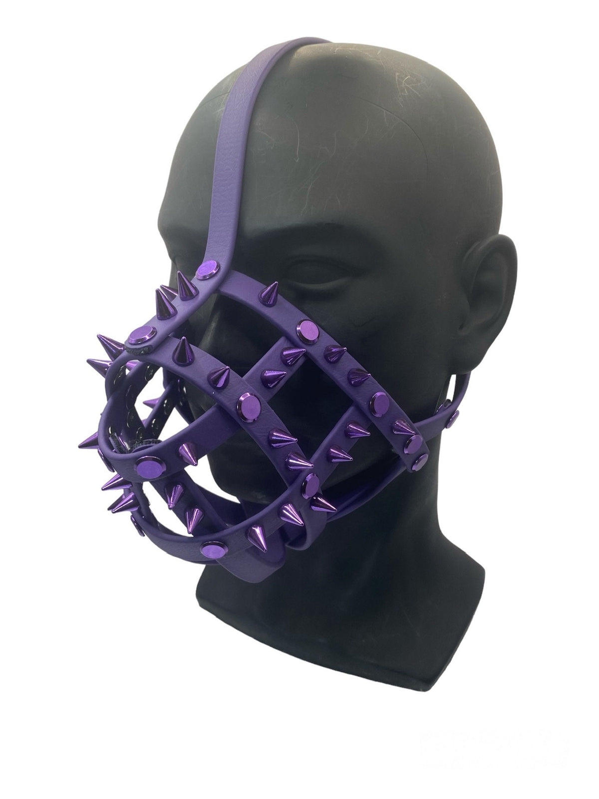 Purple Spiked Classic Hardware Face Muzzle