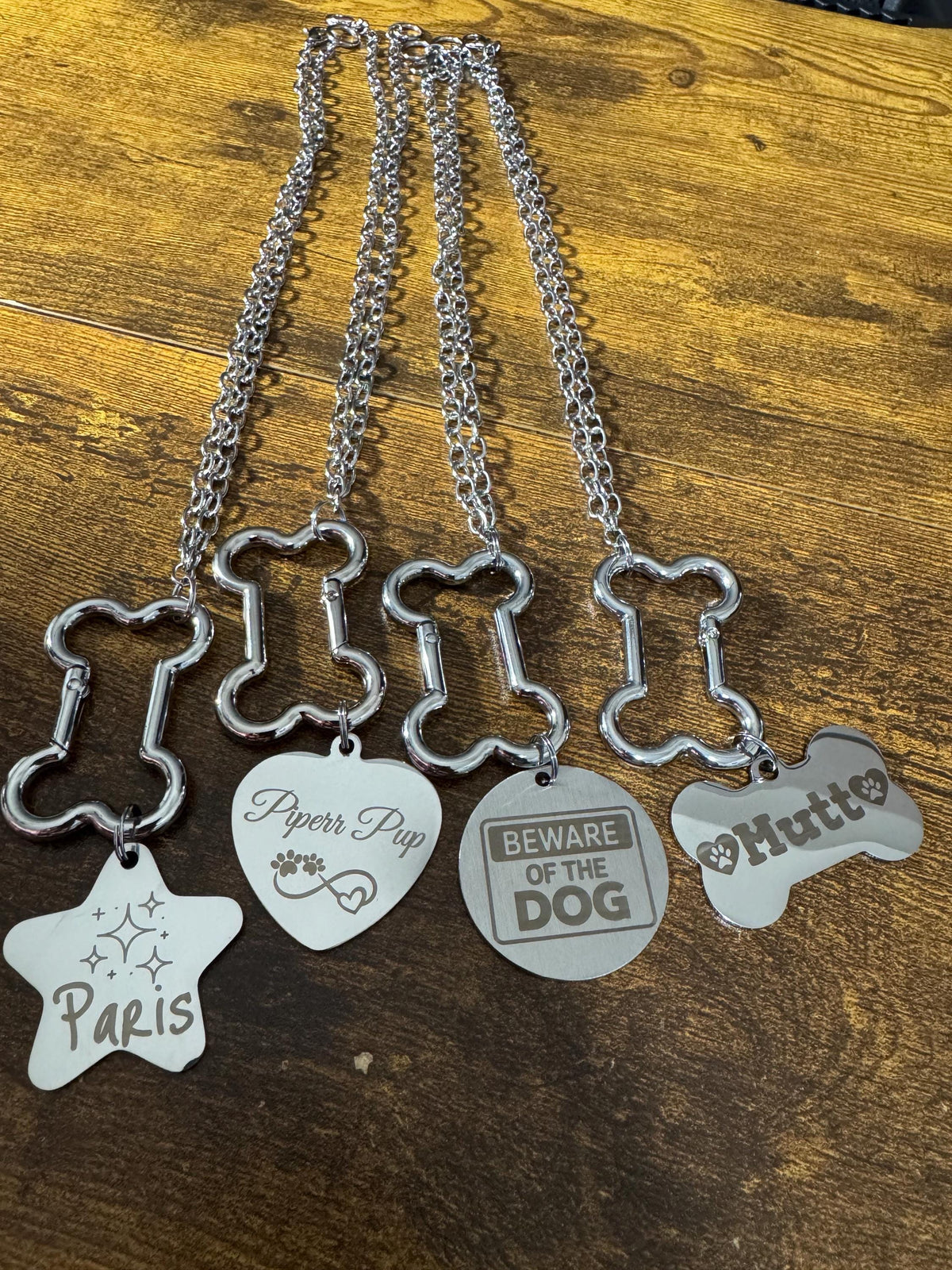 XL Custom Stainless Steel Laser Engraved Tag Necklace