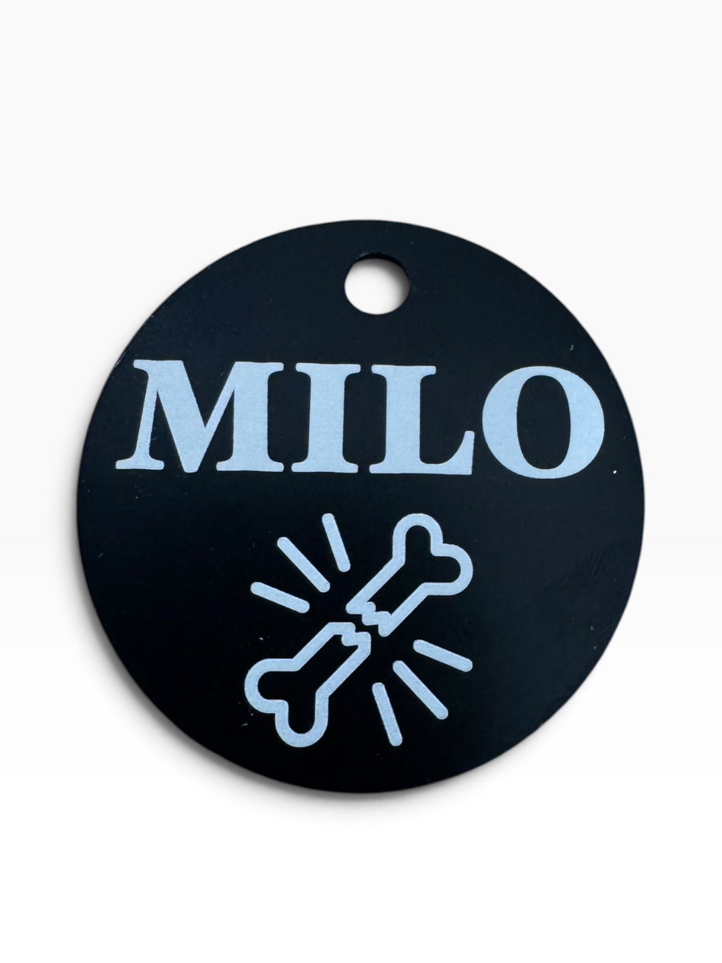 Custom Laser XL Engraved Dog Bone Tag Necklace