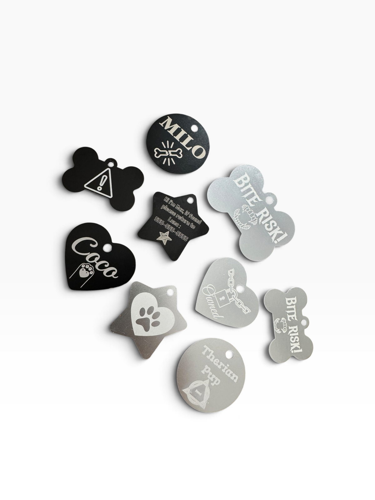 Custom Laser XL Engraved Dog Bone Tag Necklace