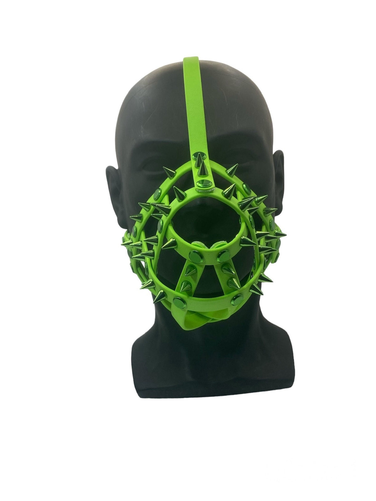 Green Spiked Classic Hardware Face Muzzle