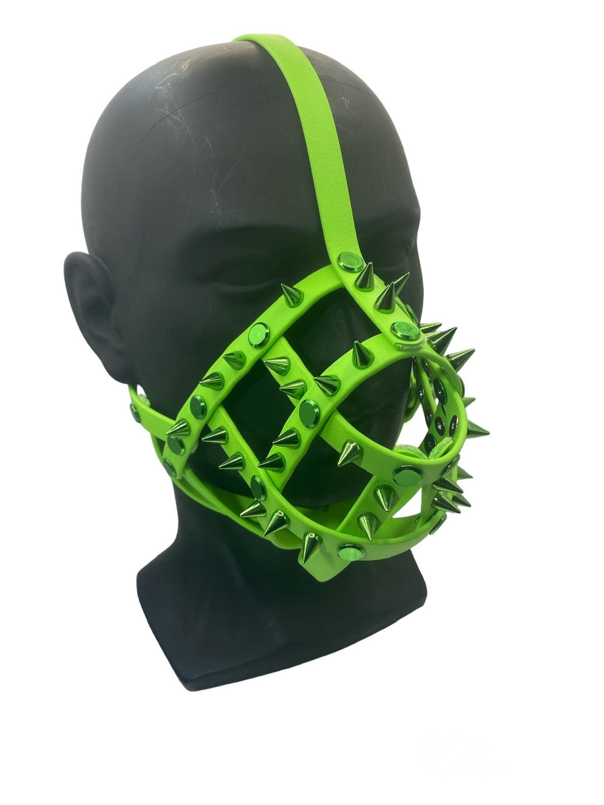 Green Spiked Classic Hardware Face Muzzle