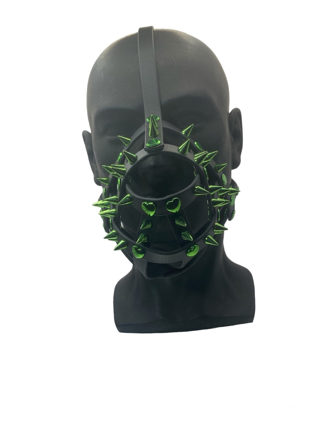 Green Spiked Classic Hardware Face Muzzle