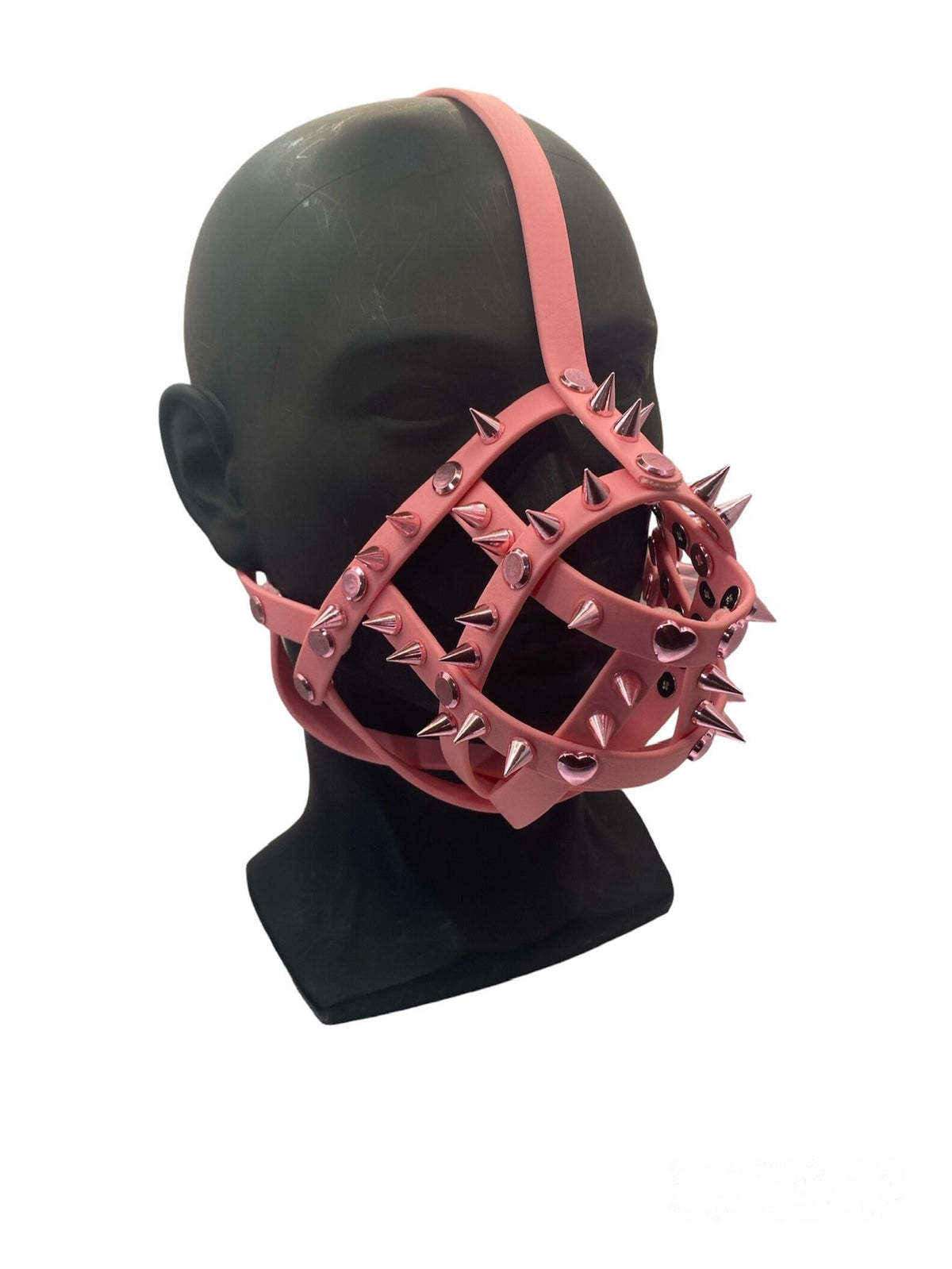 Pink Spiked Classic Hardware Face Muzzle