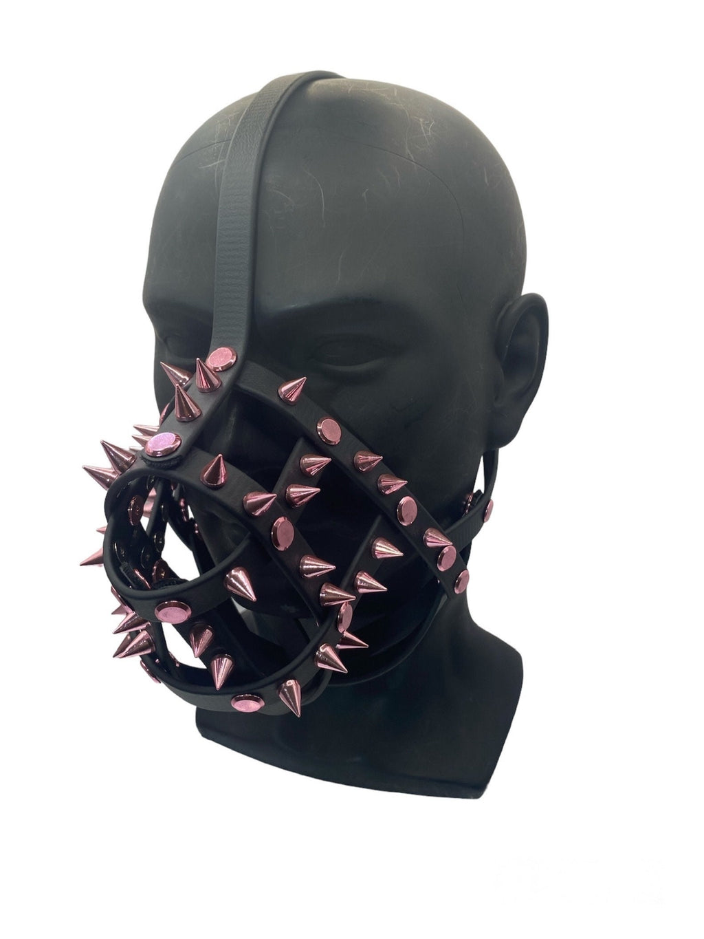 Pink Spiked Classic Hardware Face Muzzle