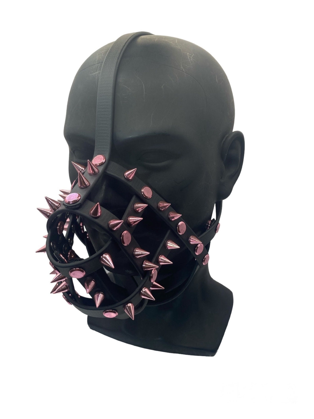 Pink Spiked Classic Hardware Face Muzzle