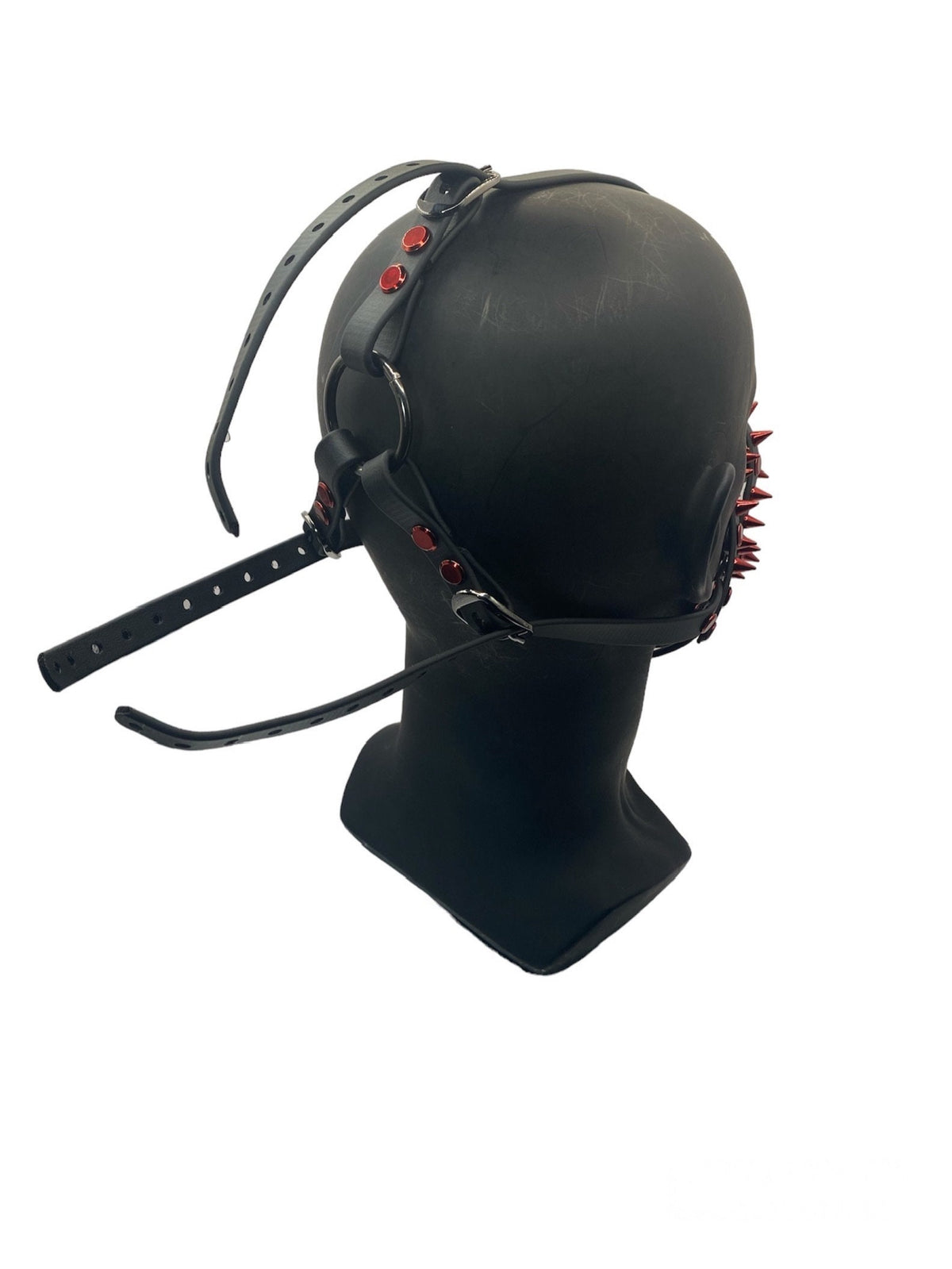 Red Spiked Classic Hardware Face Muzzle