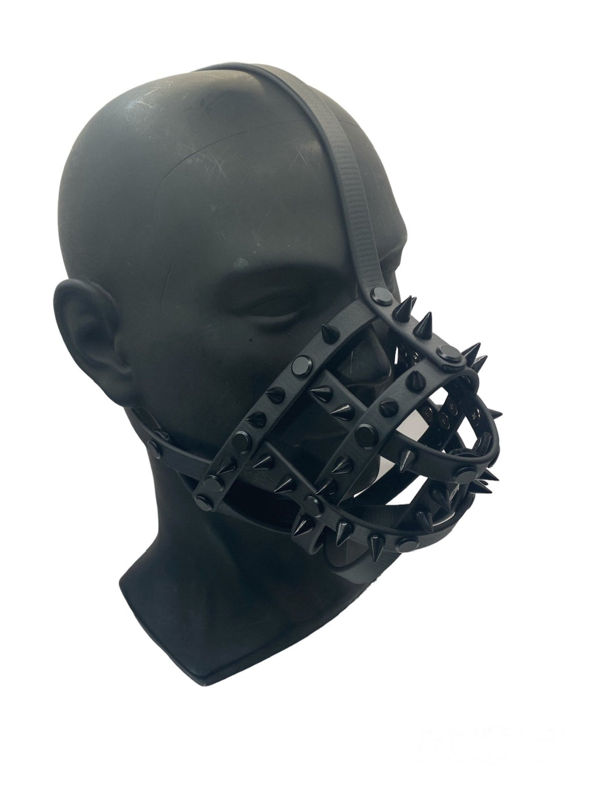 Matte Black Spiked Classic Hardware Face Muzzle