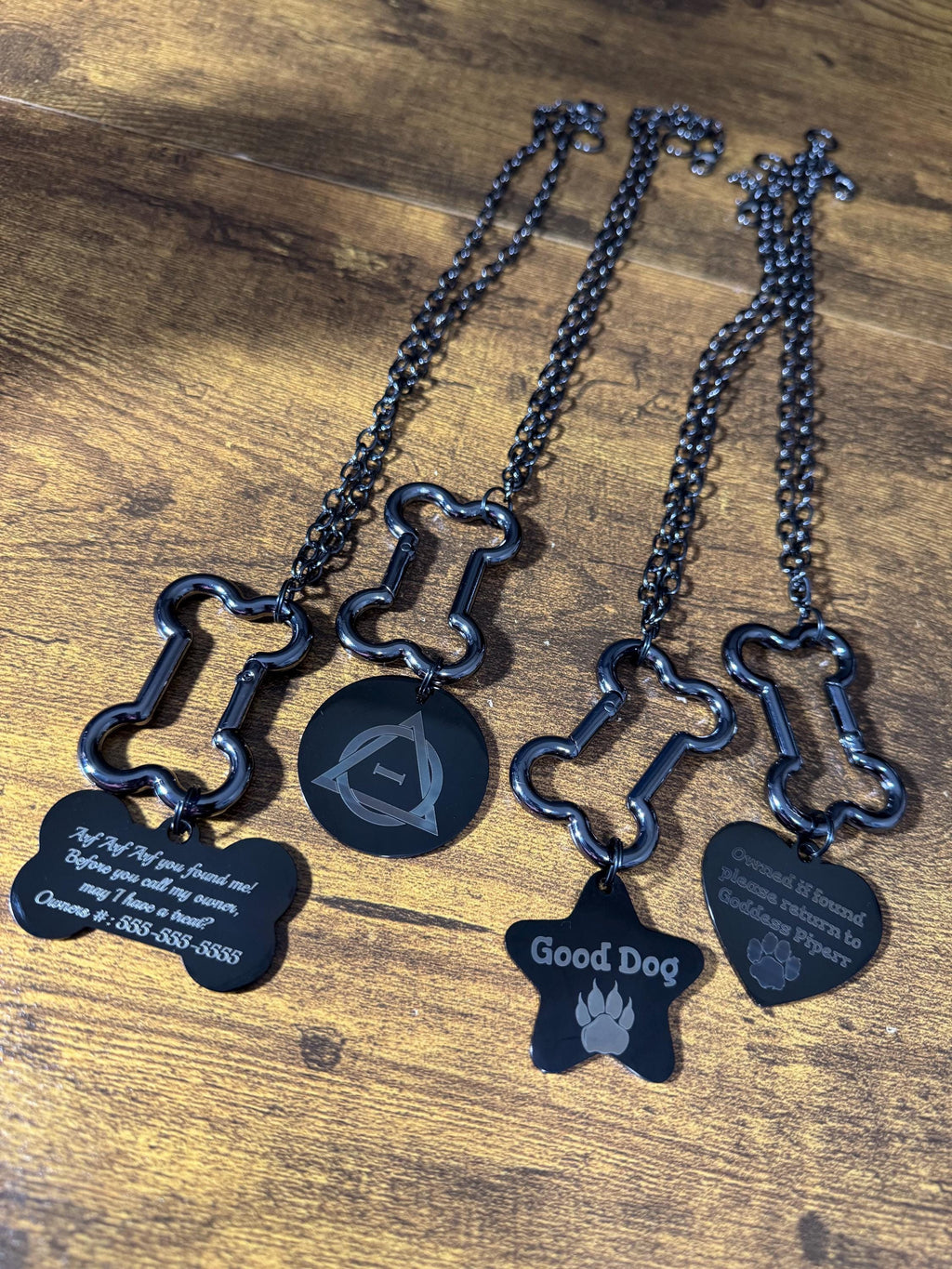 XL Custom Stainless Steel Laser Engraved Tag Necklace
