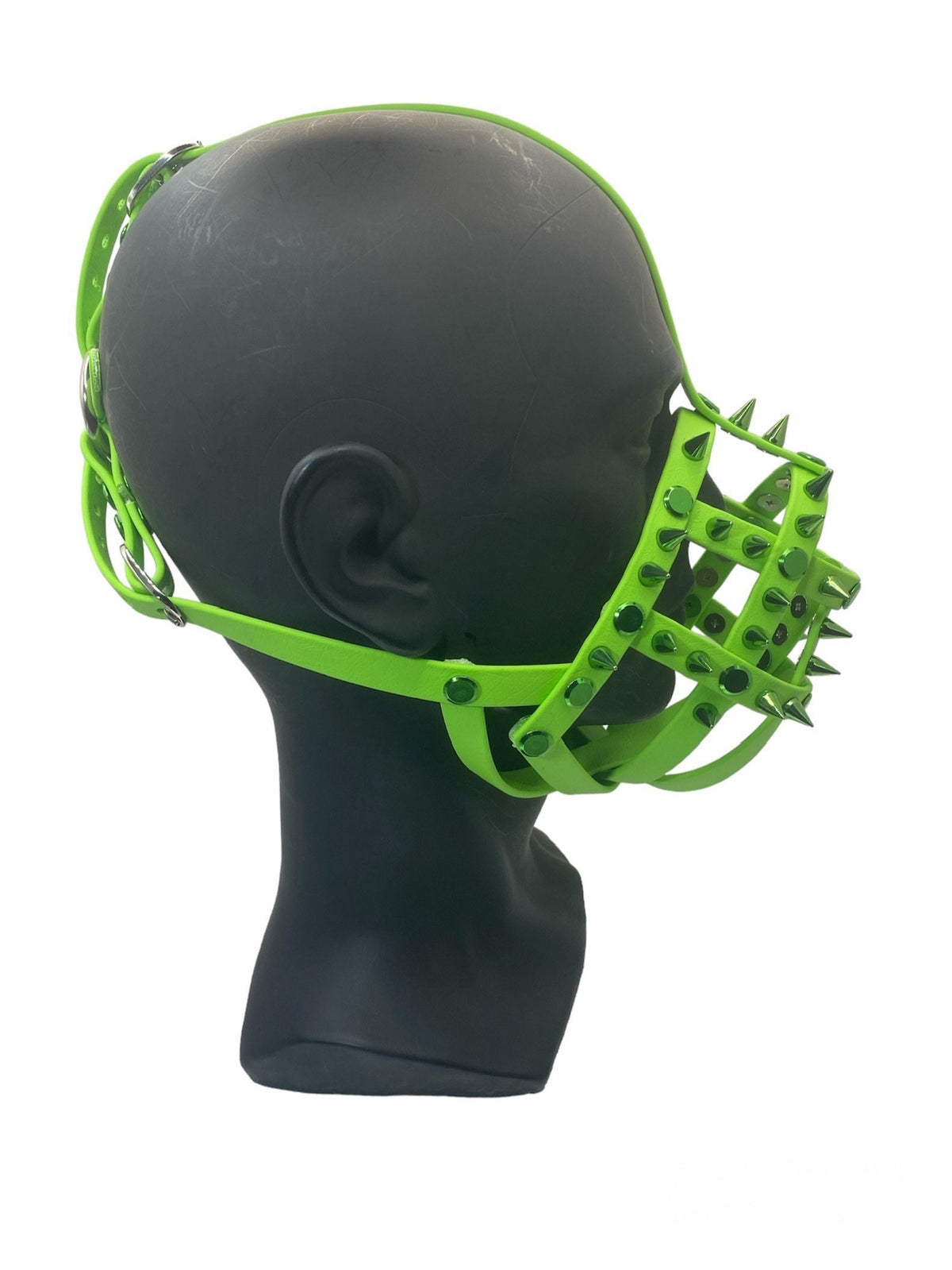 Green Spiked Classic Hardware Face Muzzle