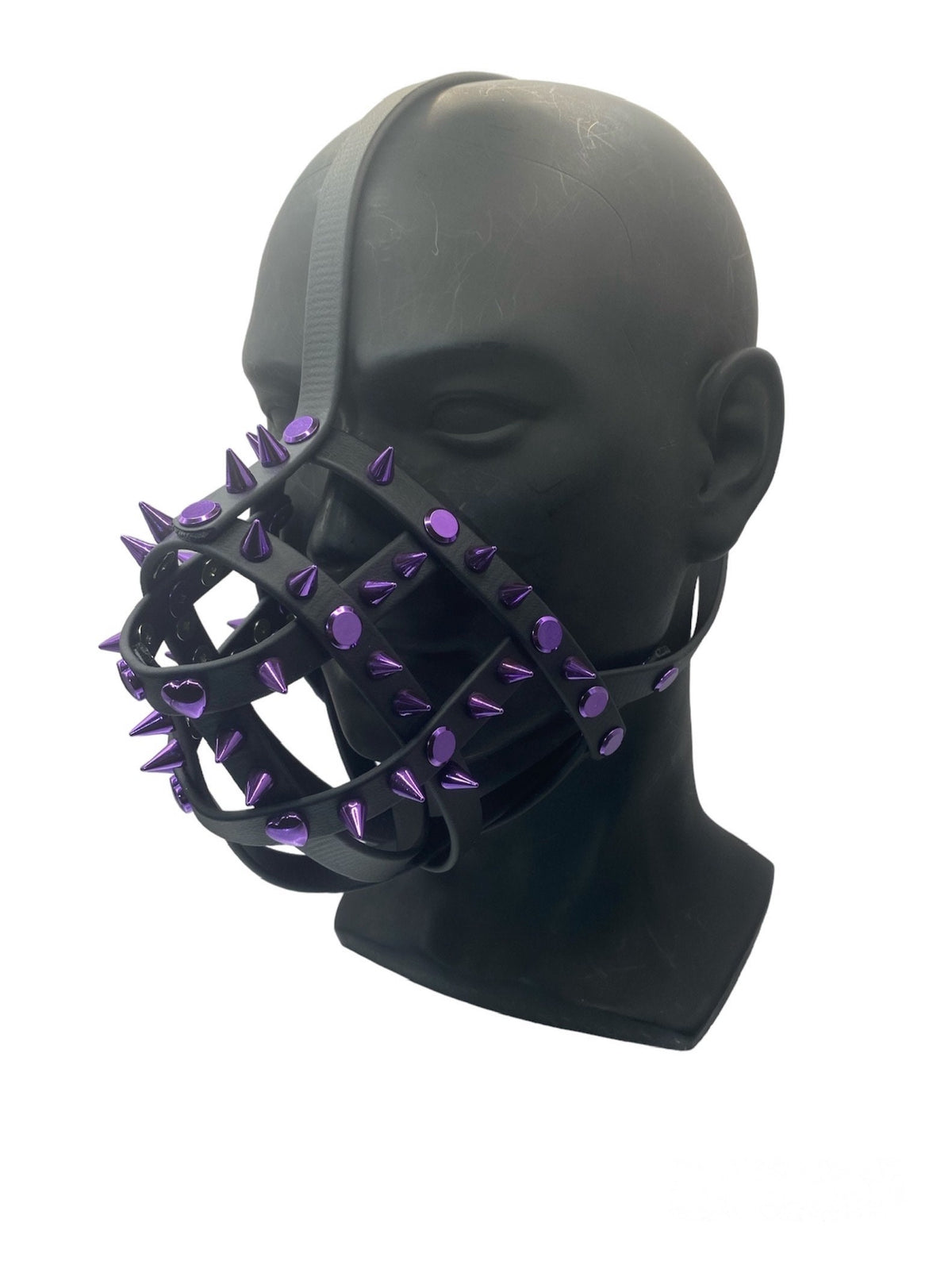 Purple Spiked Classic Hardware Face Muzzle