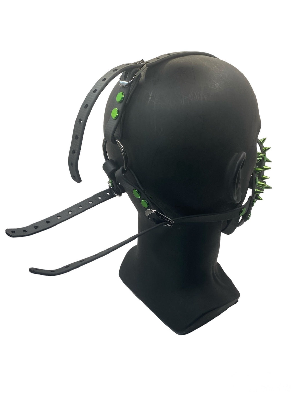 Green Spiked Classic Hardware Face Muzzle