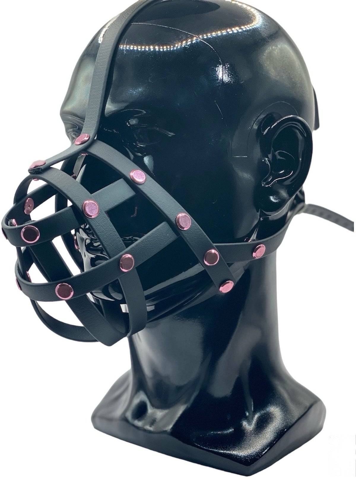 Pink Classic Hardware Petplay Face Muzzle